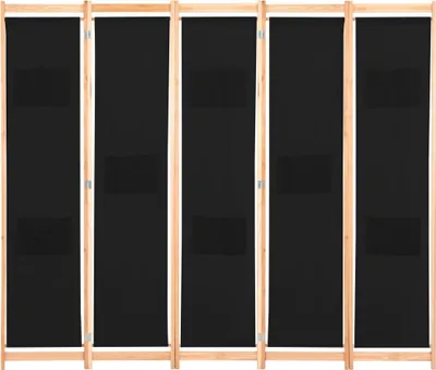 Obrázek produktu pro vidaXL 5dílný dělič místností černý 200 x 170 x 4 cm Látka