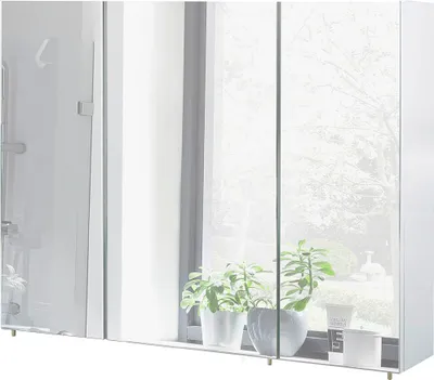 Produktbild von Spiegelschrank Möbelpartner Basic 100 x 16 x 70 cm weiß hochglanz 3-türig