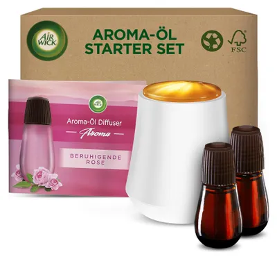 Produktbild von Air Wick Aroma-Öl eCom Starter-Set Beruhigende Rose, Drinnen, Weiß