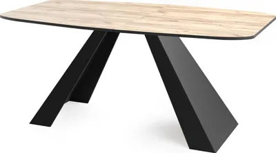Produktbild von Esstisch Monte im Modern Stil, Rechteckiger Tisch - Ausziehbar von 160 cm bis 200 cm, Pulverbeschichtete Schwarze Metallbeine - 160 x 80 cm - Craft Eiche
