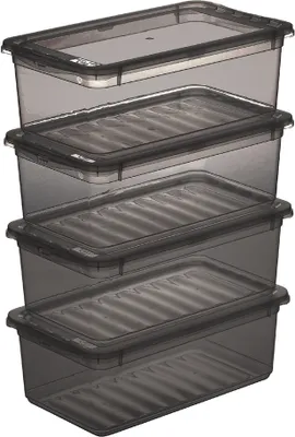 Produktbild von keeeper Aufbewahrungsboxen-Set "bea" 4x 5,6 L crystal-grey