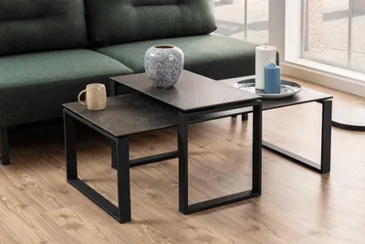 Obrázok produktu pre Satztisch >Katrine< (2-teilig) in schwarz - 115x45x69 (BxHxT)