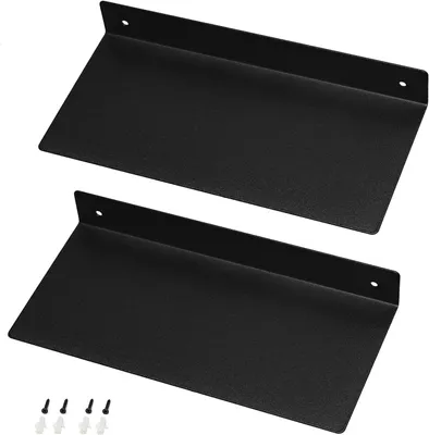 Obrázok produktu pre Nástenná polica 30 cm, čierna, kov, pre roh