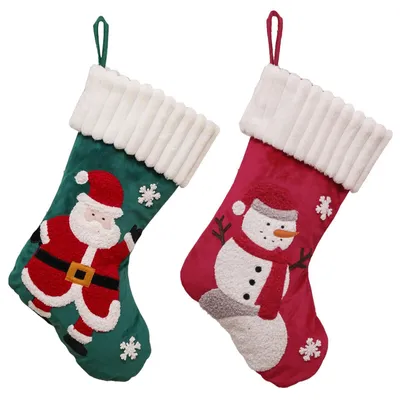 Weihnachtsstrümpfe Set 2er-Pack 45,7 cm Rot Weiß für Kamin