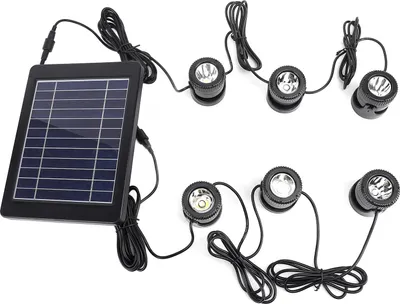 Zdjęcie produktu dla Solarne reflektory do oczka wodnego 6 w 1 LED Solarne światła podwodne IP68 Wodoodporny reflektor krajobrazowy do akwarium dla ryb Ogród Ciepła biel