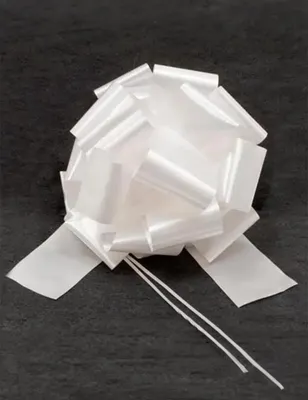 Produktbild von Autoschleife Weiß, große Ziehschleife 35 cm - Einheitsgröße