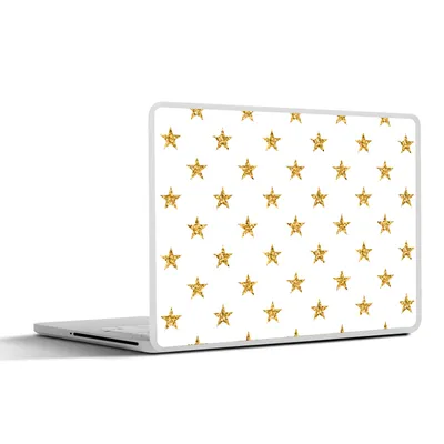 Produktbild von MuchoWow® Laptop Aufkleber Sticker Cover Sterne - Glitter - Gold - Design - Weihnachten 30x21 cm - Sticker für Laptop - Selbstklebend