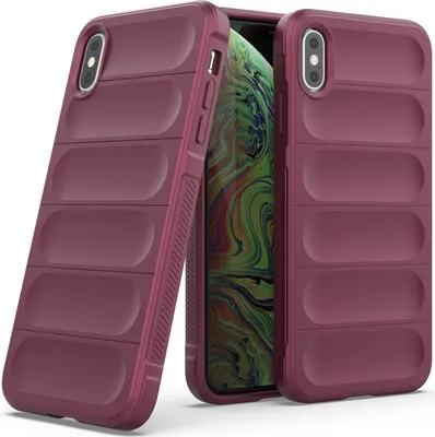 Produktbild von iPhone XS Max Hülle, Weich TPU Silikon Stossfest Anti-rutsch Schutzhülle für iPhone XS Max bordeaux