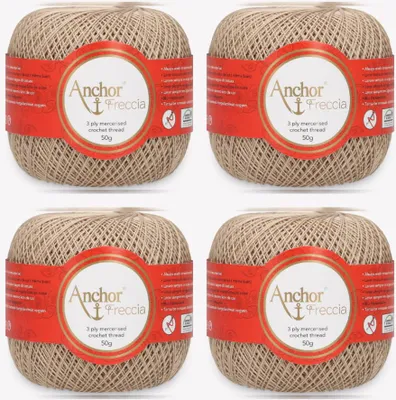 Productafbeelding van 4 bollen Anchor Freccia 16 – fijn katoengaren voor haakwerk (kleur 00388)