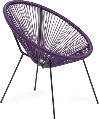 Obrázek produktu pro Zahradní křeslo Rebecca Mobili Papatya 80x70x76 Steel PE Purple Black Vintage