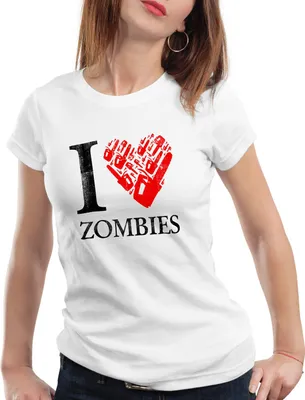 Produktbild von style3 Love Zombies T-Shirt Damen walking zombie dixon the halloween dead, Farbe:Weiß, Größe:2XL