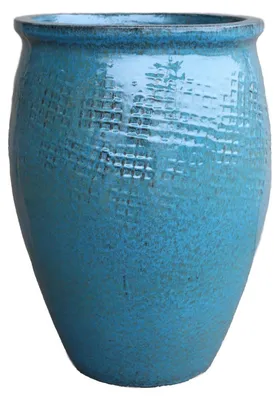 Zdjęcie produktu dla Doniczka ceramiczna Provencelia POSEIDON Stalowy błękit, Ø36 cm x H52 cm, mrozoodporna