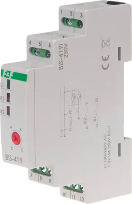 Zdjęcie produktu dla Przekaźnik bistabilny, 4 funkcje, DIN, dwa obwody sterujące, z przekaźnikiem włączającym 160 A/20 ms BIS-419-LED