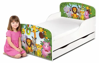 Produktbild von Bayagu Weißes Kinderbett 140x70cm Matratze Schublade Funktionales Einzelbett