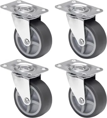 Produktbild von PRIOstahl Lenkrollen 4 Graue Rollen Rollengröße: 50mm Möbelrollen