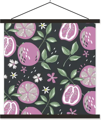 Produktbild von MuchoWow® Textilposter Sommer - Blumen - Rosa 120x120 cm mit schwarzem Rahmen - Aufhängungsset