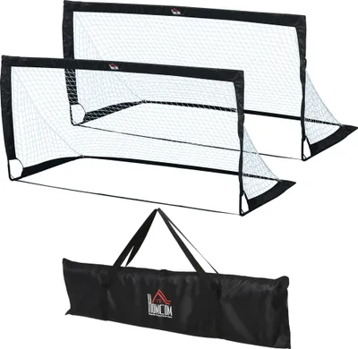 Obrázek produktu pro Fortuna Lai fotbalové branky, sada 2 ks, skládací minibranky z oceli a tetrolonu, černé, 186 x 90 x 89 cm, pro zahradu a hřiště