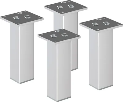 Produktbild von 4er Set sossai Aluminium Möbelfüße 300mm in eloxiertem Design Schrankfüße Sockelfüße