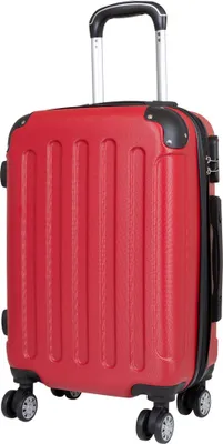 Produktbild von Monopol Avalon Reisekoffer Trolley, Hartschale, ABS, 55 cm, rot, Handgepäck, integriertes Zahlenschloss, austauschbare Rollen, Griff, Schloss