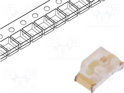 Obrázok produktu pre 5 LED, 2,2 ÷ 2,5 V, 1,6 x 0,8 x 0,75 mm, 0603, 5 ÷ 15 mcd, zelená, 150°, SMD, 20 mA, KPT-1608SGC