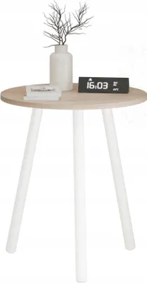 Zdjęcie produktu dla Kawowy Okrągły Stolik Ława Loft Industrial Salon 55 cm