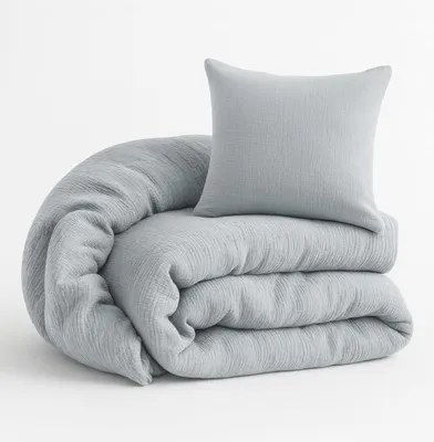 Productafbeelding van Kinderbeddengoed van mousseline, 100 x 135 cm, 2-delig, -gecertificeerd en geschikt voor mensen met allergieën