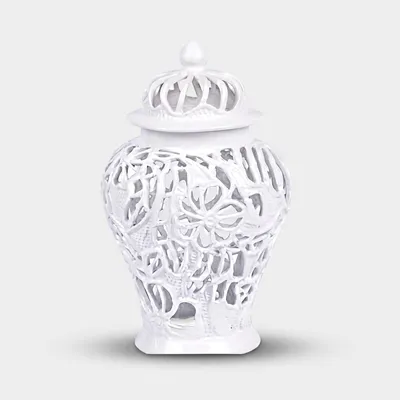 Image de Vase décorative en porcelaine ajourée, style rétro