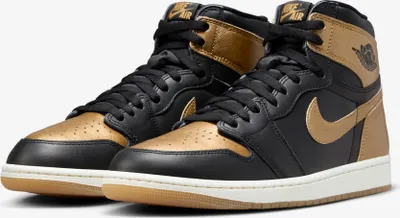 Produktbild von Nike Air Jordan 1 Retro High OG "Black and Gold" Schwarz/Gold, Größe: 44,5
