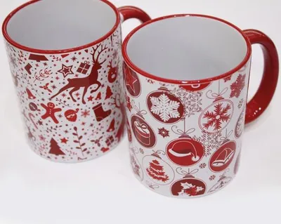 Produktbild von Kaffeebecher mit Elch und Schneeflocken 8,7x8,6cm