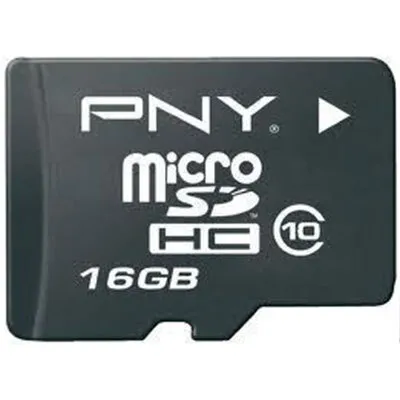 Produktbild von PNY MicroSD, 16 GB, MicroSD, Klasse 10, 20 MB/s, 15 MB/s, Schwarz