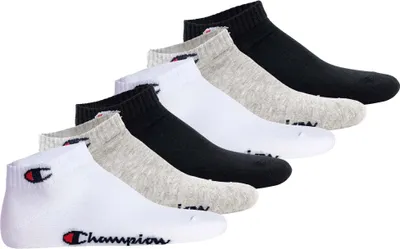 Produktbild von Champion Uni Socken, 6er Pack - Quarter Socken, Basic, Logo Schwarz/Weiß/Grau EU 43-46