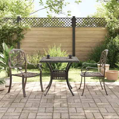 Produktbild von vidaXL 3-tlg. Bistro-Set Bronzen Aluminiumguss