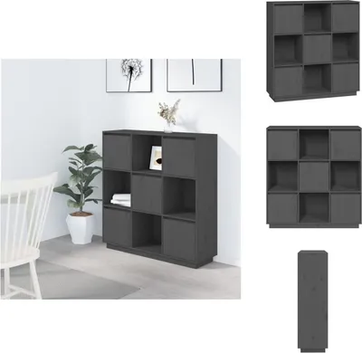 Produktbild von vidaXL Highboard Grau 110,5x35x117 cm Massivholz Kiefer -  Sideboards