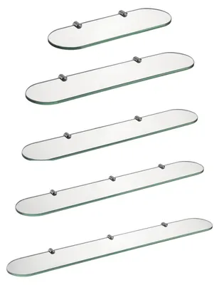 Produktbild von Wandregal aus gehärtetem Glas mit Chrombefestigung