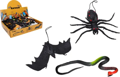 Produktbild von Schlange, Fledermaus und Spinne aus Gummi