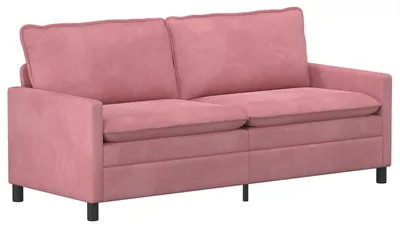 Image de vidaXL Canapé rose 196 x 81 x 87,5 cm Samt