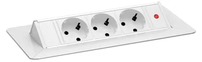 Immagine prodotto di Presa multipla da incasso – tripla, prese di sicurezza per bambini, bianca, inclinabile, 3500 W, 16 A, cavo da 1,5 m [20440 Wh]