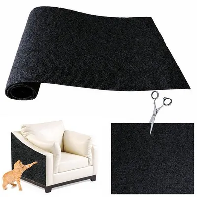 Zdjęcie produktu dla Mata drapak dla kotów, czarna, 100 x 30 cm, z ochroną przed zadrapaniami
