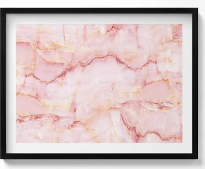 Produktbild von Rosa Marmor Textur– Wandbild mit Rahmen – Gerahmtes Bild  – Wanddekoration – 80x60 cm –  Schwarz Rahmen