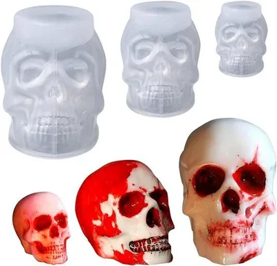 Produktbild von Silikon-Schädel-Formen für Halloween-Kerzen und Epoxy