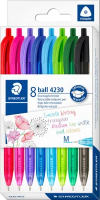 Produktbild von STAEDTLER Druckkugelschreiber ball 4230 M 8er Kartonetui