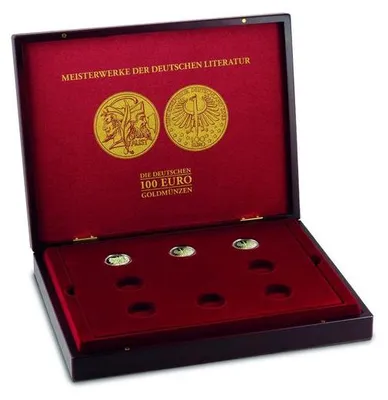 Produktbild von Münzkassette VOLTERRA DUO, für 8 x 100 € Gold Meisterwerke der dt. Literatur inkl. Etui