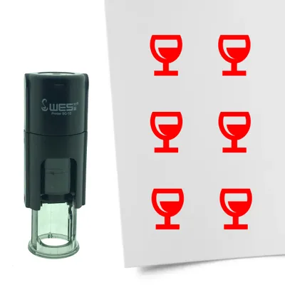 Produktbild von CombiCraft Selbstfärbender Stempel 'Weinglas' in der Farbe Rot, Ø10mm