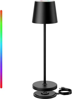 Produktbild von LED-Büro-Lampe, multifunktional, wasserdicht, dimmbar, batteriebetrieben, drahtlos, schwarz