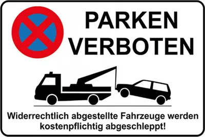 Produktbild von vianmo Holzschild 20x30 cm Parken verboten widerrechtlich