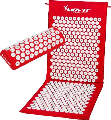 Obrázek produktu pro MOVIT XXL akupresurní podložka včetně polštářku masážní podložka podložka na nehty akupunktura červená