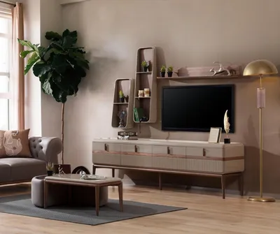 Immagine prodotto di Tavola bassa RTV di design Scaffali Mobili in legno per soggiorni eleganti