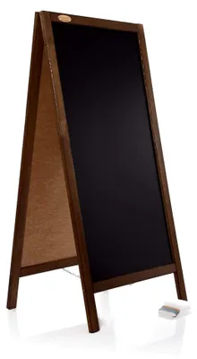 Produktbild von Kundenstopper aus Holz für Tische, Werbetafel in Dunkelbraun 93x47