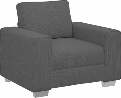 Image de vidaXL Fauteuil gris foncé 100x77x82 cm Tissu velours côtelé
