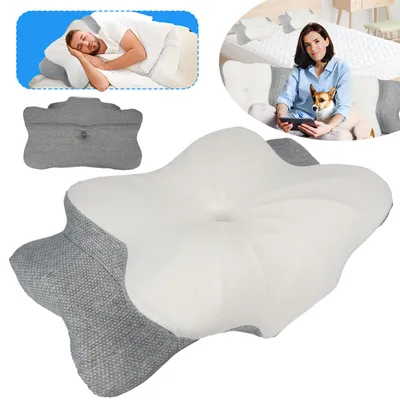 Produktbild von Nackenstützkissen, Memory Foam Kissen mit Nackenunterstützung, Abnehmbarem Kissenbezug für Seiten-, Rücken- und Bauchschläfer